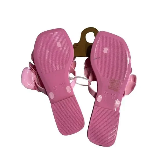 Jeffrey Campbell Fleuris Jelly Flip Flop Pink Floral Thong Sandals‎ Size 8 New - Picture 3 of 3